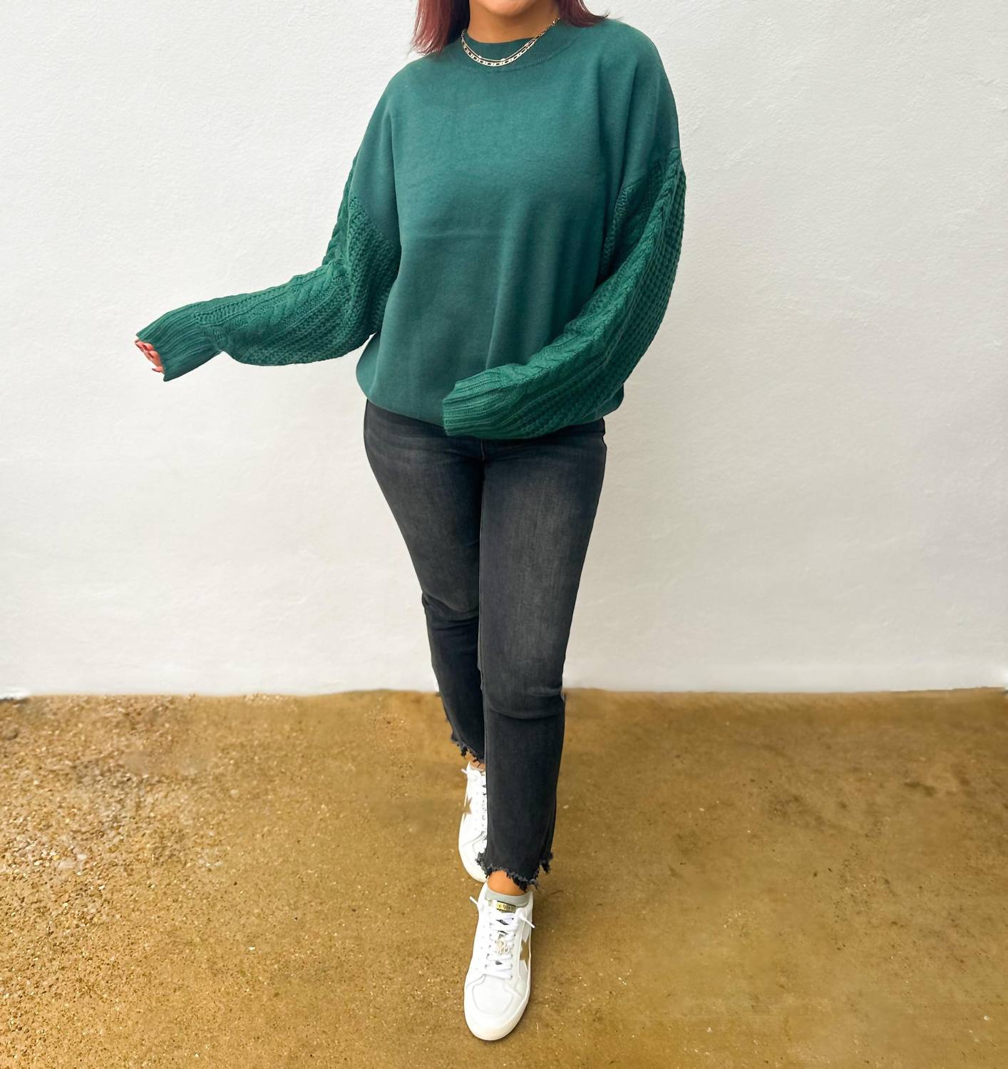 &Merci - Another Christmas Cable Sleeve Sweater