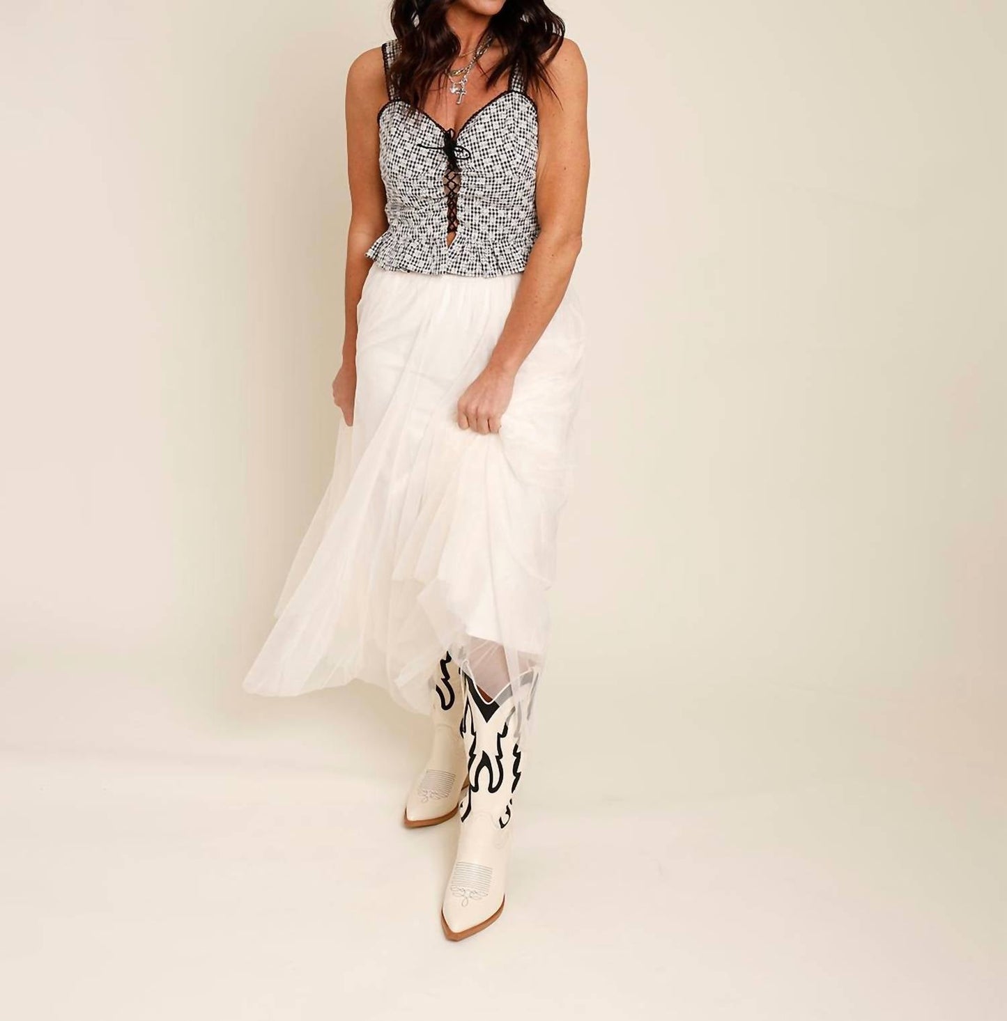 Emory Park - Daisy Lace Up Corset Tank Top