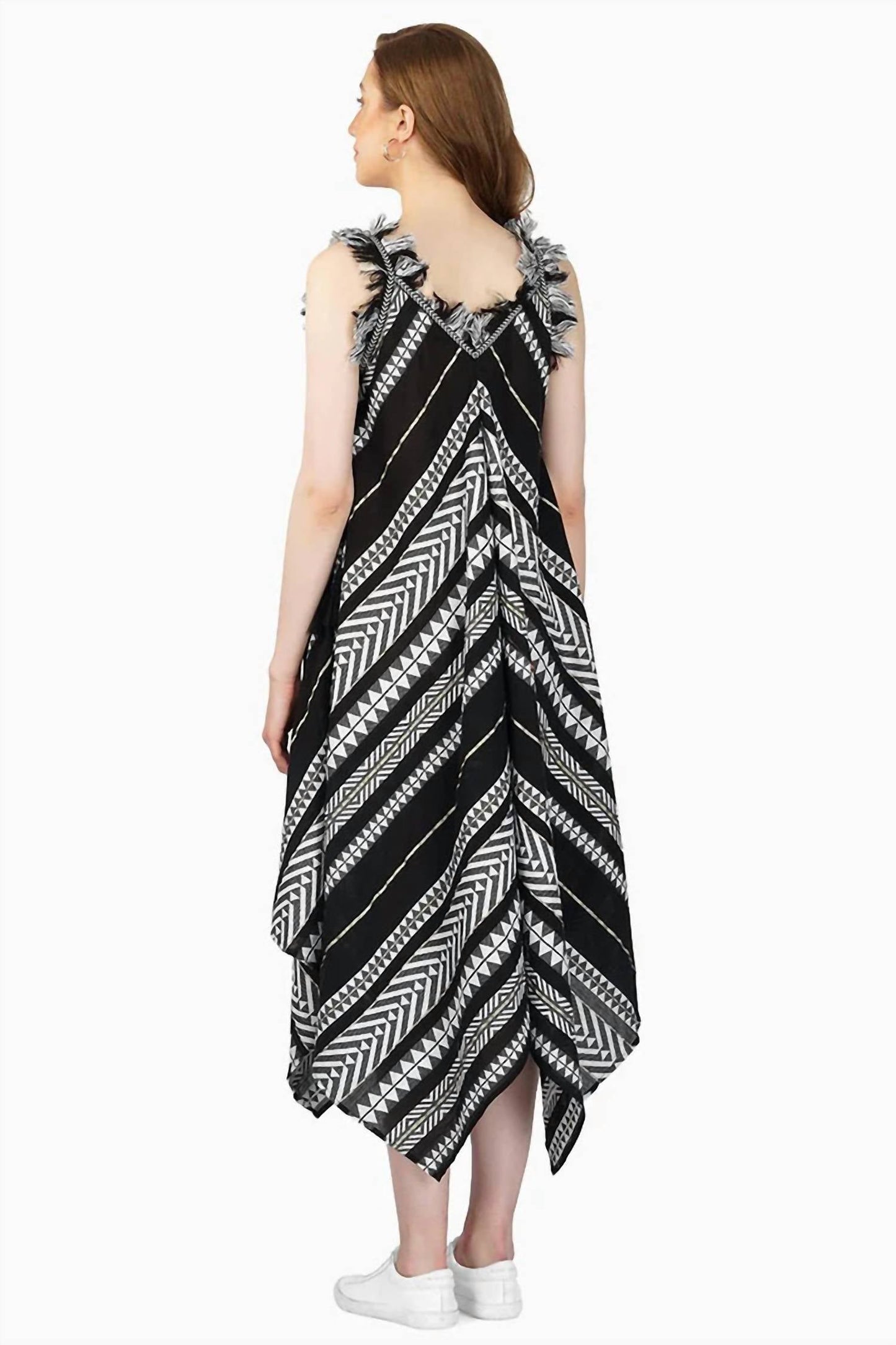 America & Beyond - Fringe Stripe Handkerchief Dress