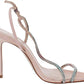 Schutz - Women's Gaela Nubuck Pink Slip On Embellished Buckle Strap High Heel Sandals