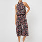 Macacão Leota Skyler Cropped Feminino com Confete Floral Roxo