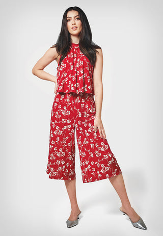 Macacão Leota Skyler Cropped Feminino em Cereja Casanova Vermelho