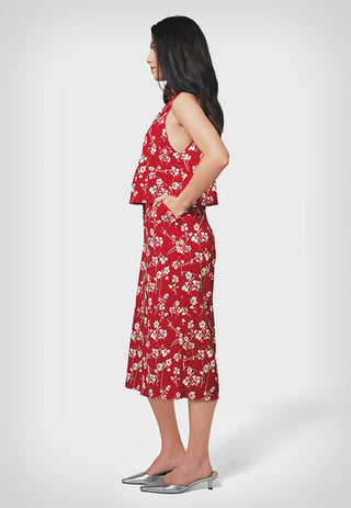 Macacão Leota Skyler Cropped Feminino em Cereja Casanova Vermelho
