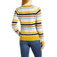 1901 - Cable Knit Striped Crew Neck Sweater