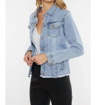 Kancan - Jaqueta jeans com bainha desfiada
