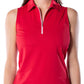 Golftini - Sleeveless Zip Contrast Polo Top