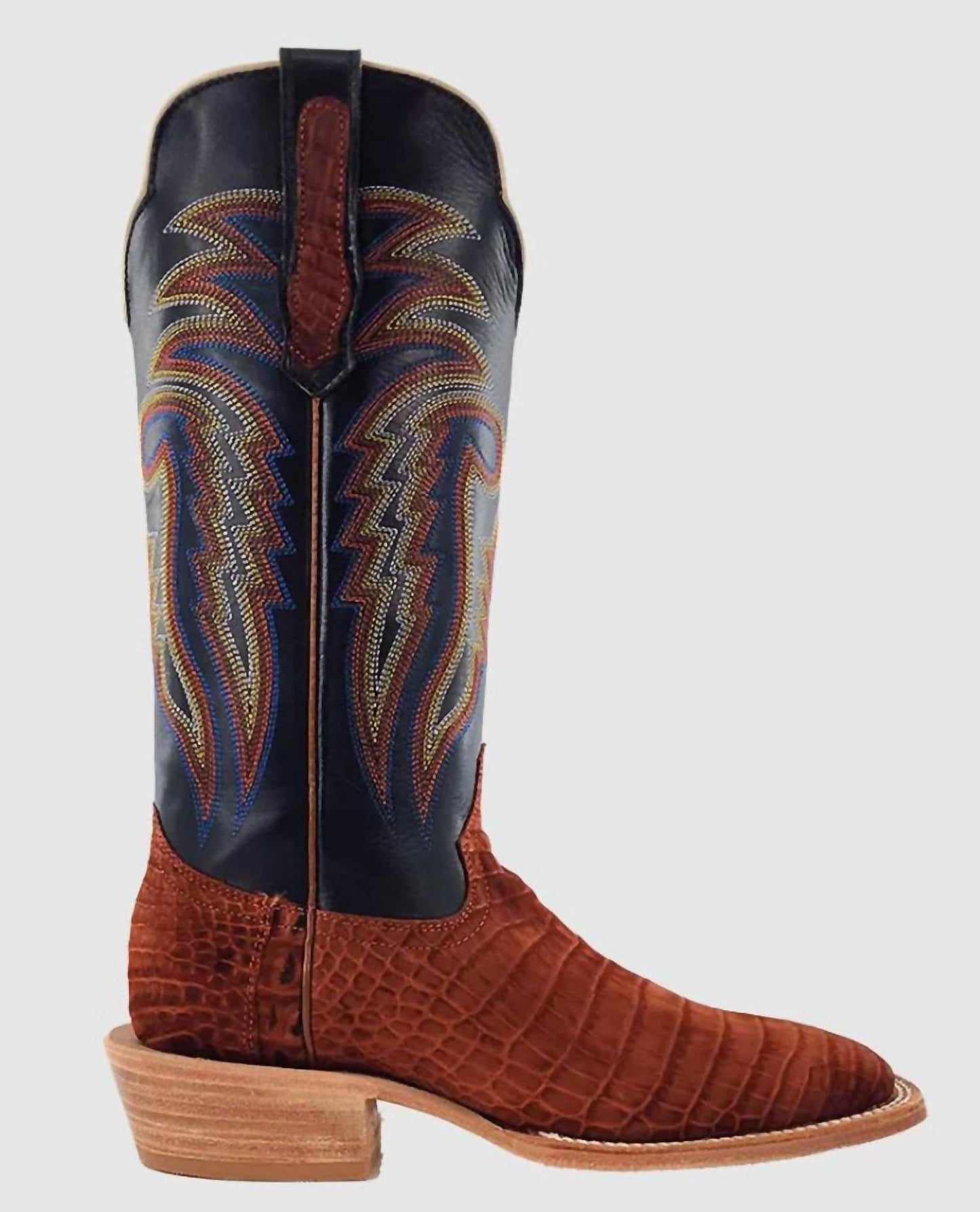 Botas R Watson - Botas Exóticas Masculinas de Camurça Cognac em Couro de Crocodilo do Nilo