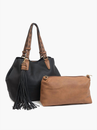 Jen &amp; Co. - Bolsa feminina 2 em 1 com borla
