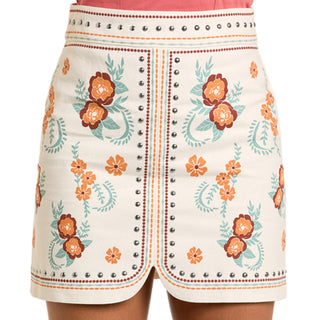 Rock & Roll Denim - Floral Print Skirt