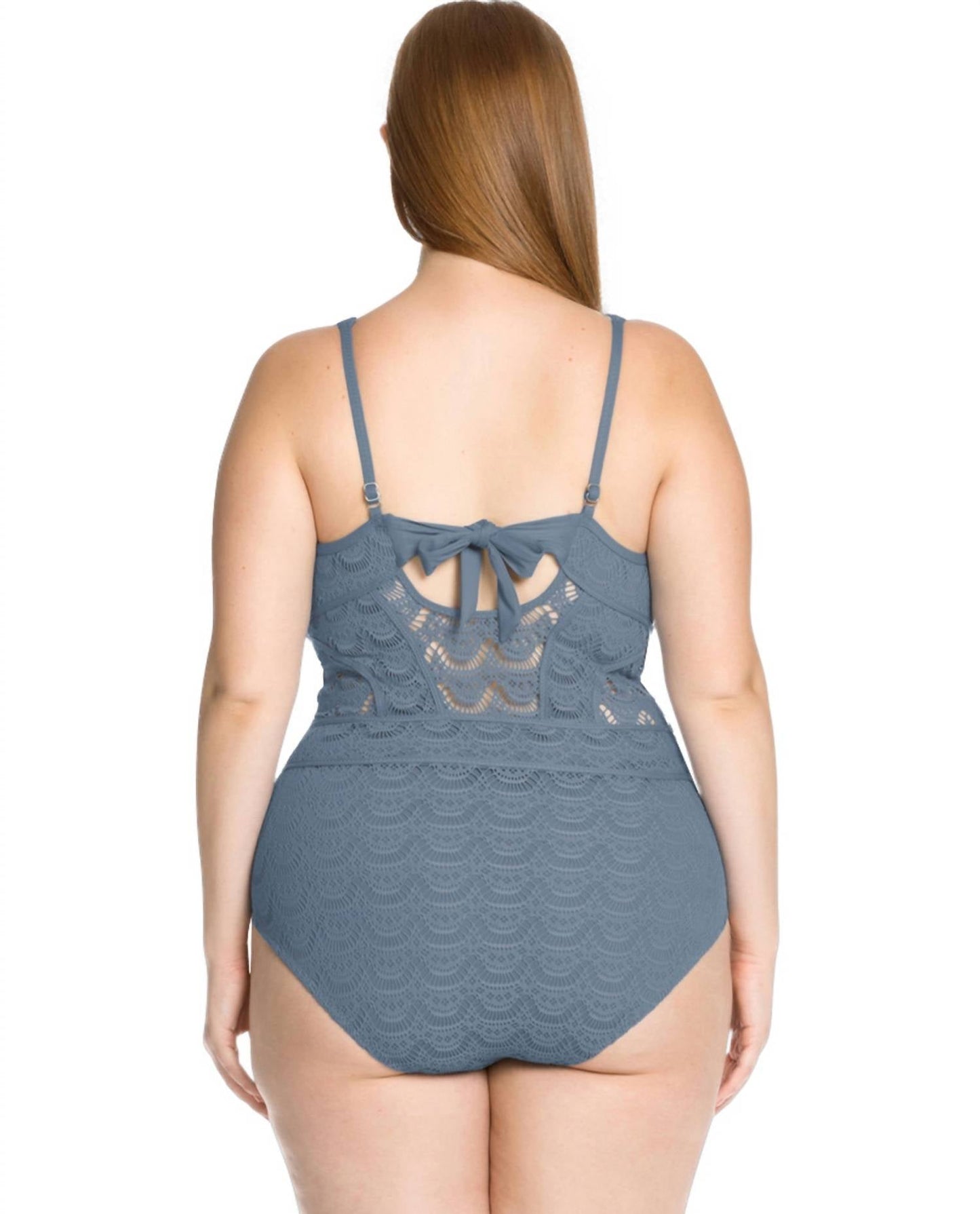 Becca - Color Play Lace High Neck One Piece Swimsuit - Plus