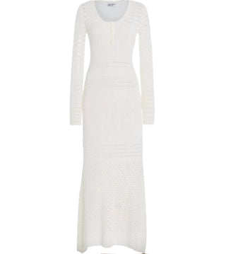 Matthew Bruch - Striped Mesh Handkerchief Midi Dress