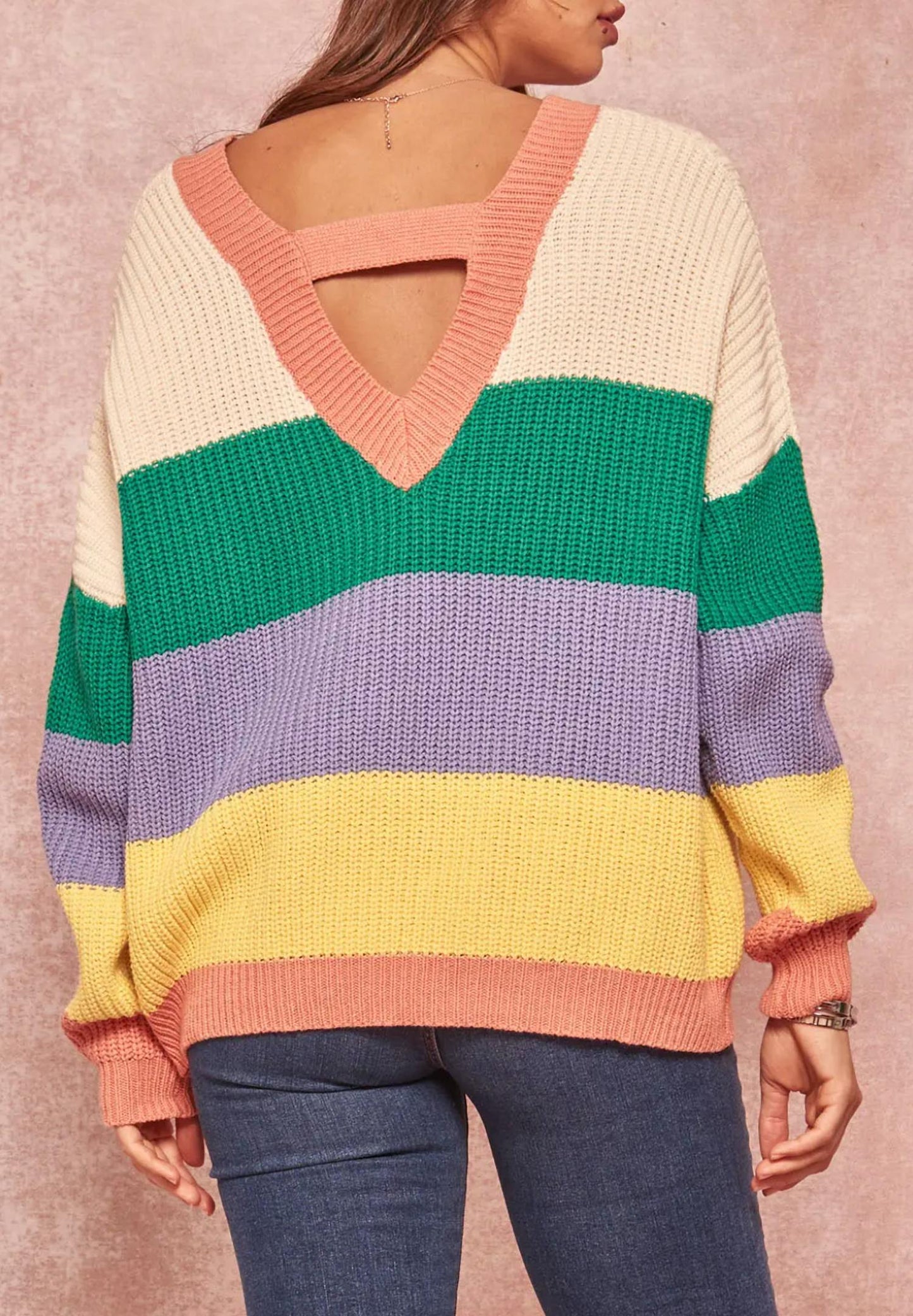 Promesa - OPEN-BACK COTTON-BLEND SWEATER