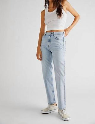 Free People - Pacifica Straight Leg Bleach Acid Wash Jeans