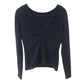 Autumn Cashmere - Ruched Slim V Neck Top