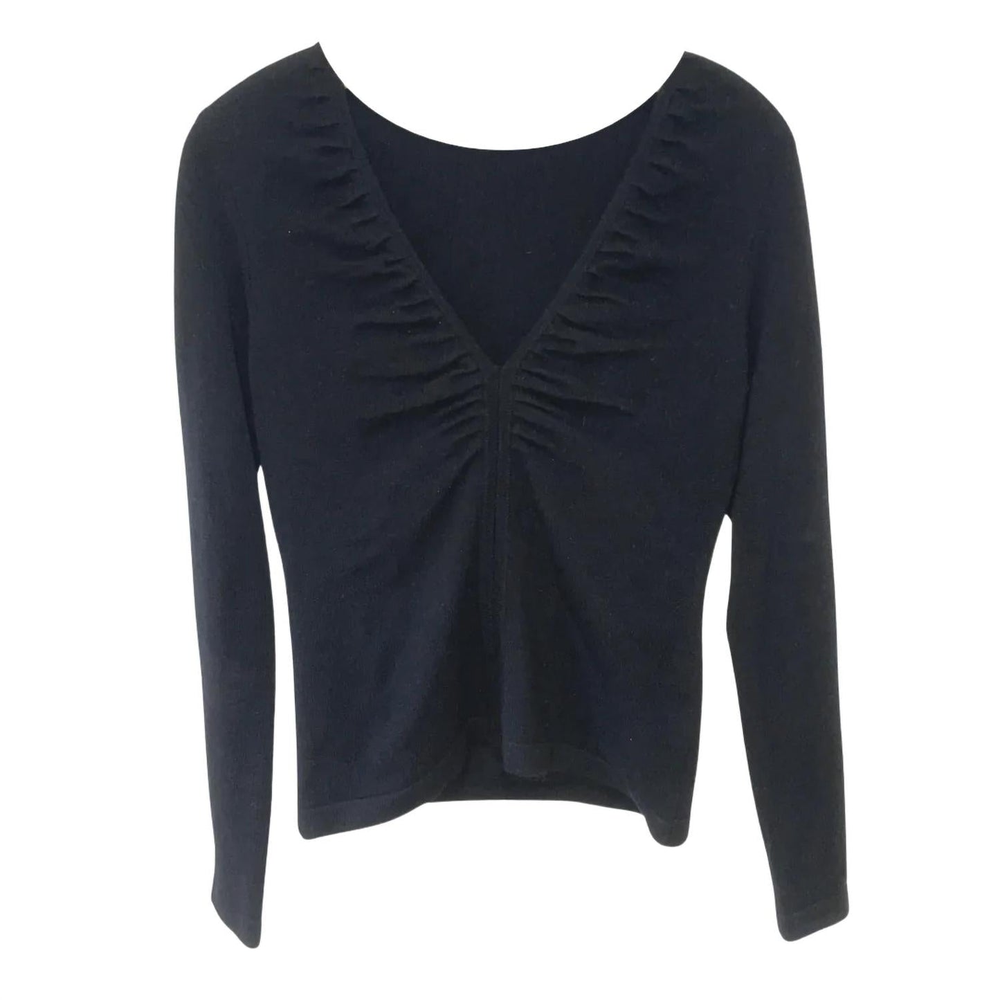 Autumn Cashmere - Ruched Slim V Neck Top