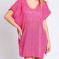 Trendsi - GeeGee Short Sleeve Side Slit Knit Cover Up Dress