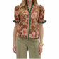 Entro - Floral Contrast Trim Top