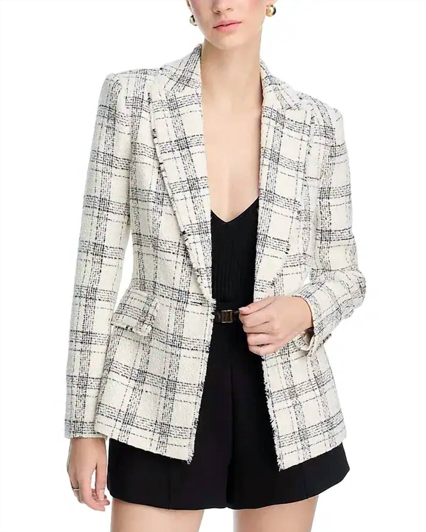 Generation Love - Aimee Windowpane Tweed Blazer