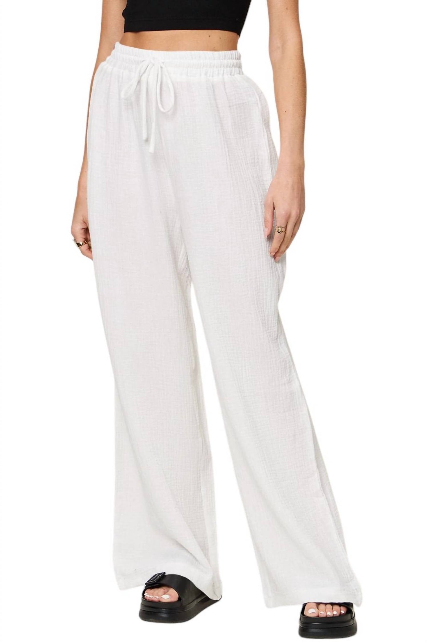 Double Take - Wide Leg Drawstring Pants