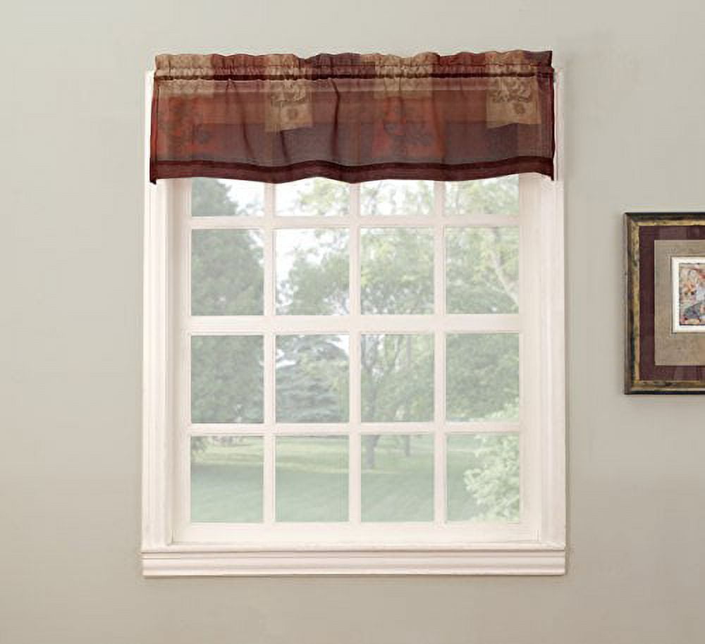 Par de cortinas transparentes texturizadas Eden Swag Valances com bolsos para varas, tamanho 56 pol. L x 36 pol. C