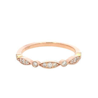 Aamiaa - Diamante natural de 0,19 quilates - Anel 14k de 1,80 gramas - Tamanho 6,5