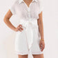 Blu Pepper - Waist Tie Button Down Mini Dress