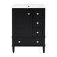 Bathroom Vanity With Integrated Basin, Soft Close Drawers, Door Mounted Double Layer Shelf