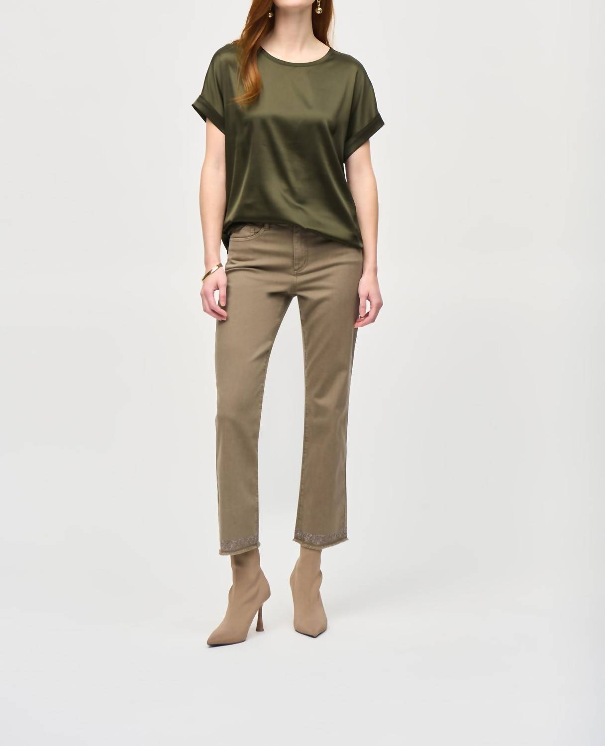 Joseph Ribkoff - Satin Front Short Sleeve Blouse