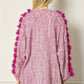 Entro - Long Detailed Sleeve Open Knit Cardigan