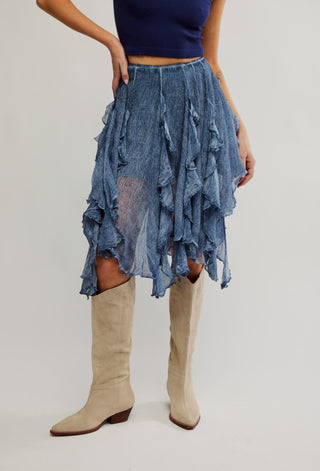 Free People - Saia midi na altura do joelho Susanna
