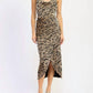 Emory Park - Gathered Midi Dress With Cowl Neck