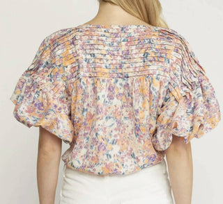Entro - Floral Pleated Bodysuit