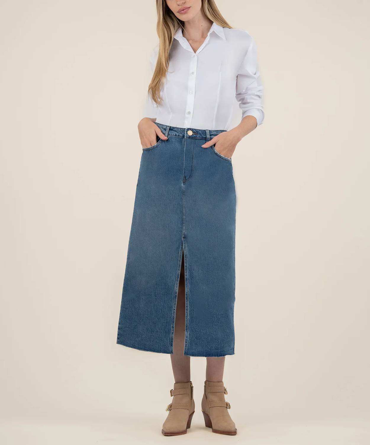 Kut From The Kloth - JEN DENIM A-LINE SKIRT