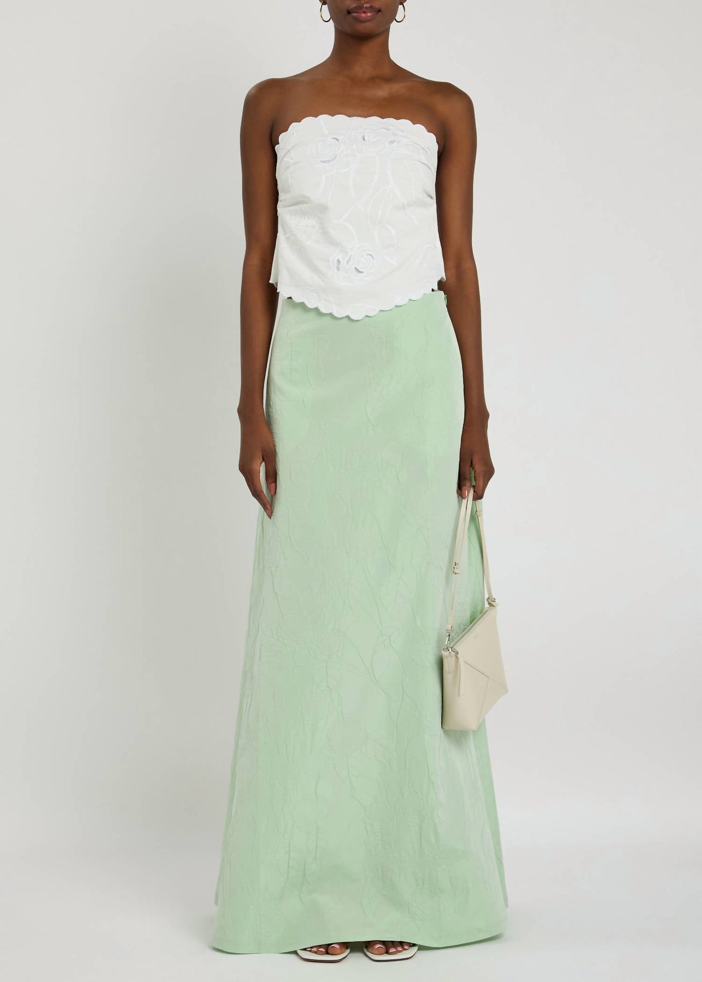 Bernadette - Bustier Petit Beurre Embroidered Cotton Top