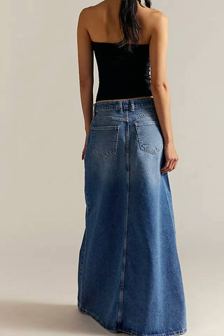 Free People - Come As You Are Denim Maxi Skirt