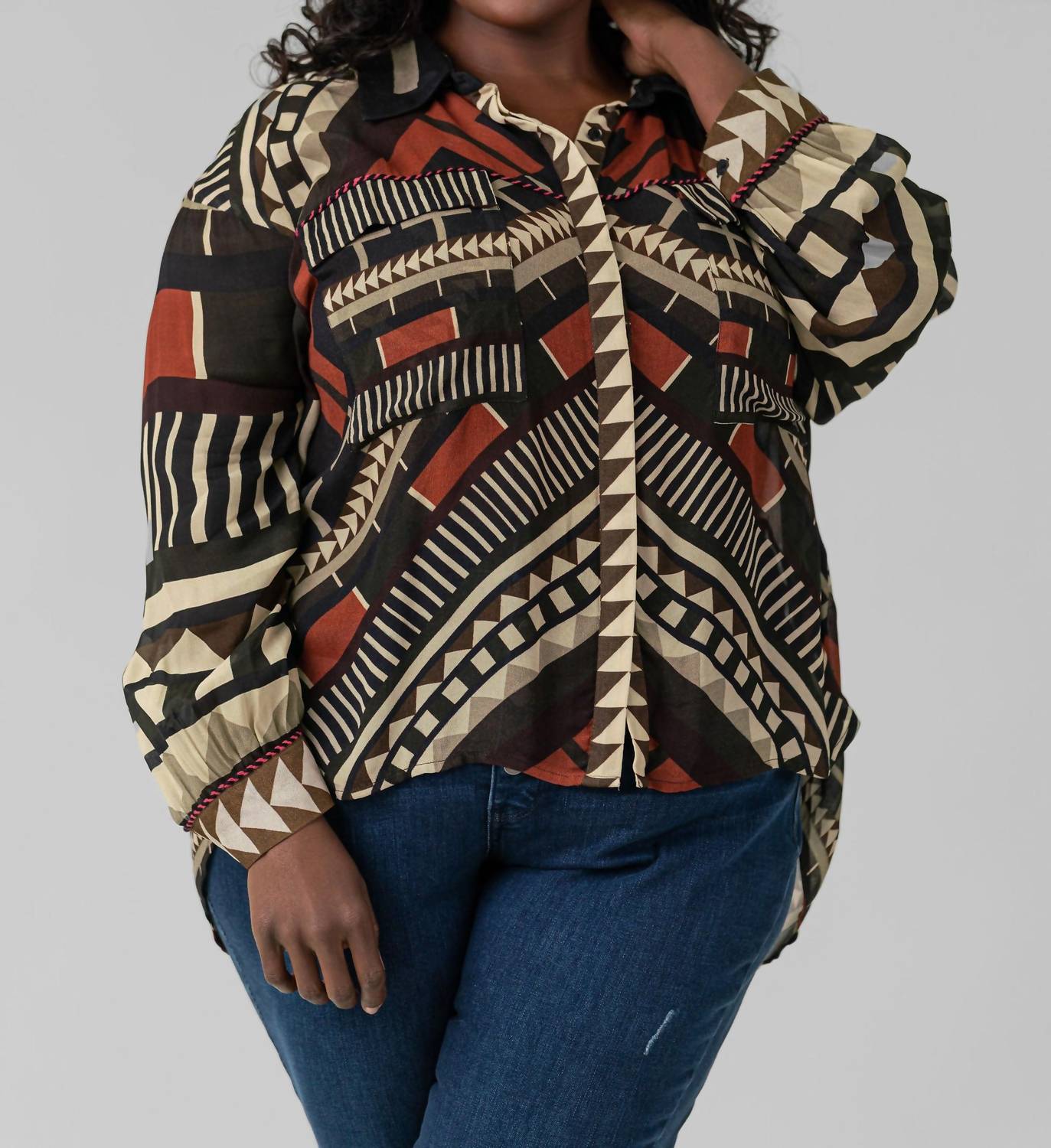 -Bl^Nk- - Sanna Long Sleeve Shirt - Plus