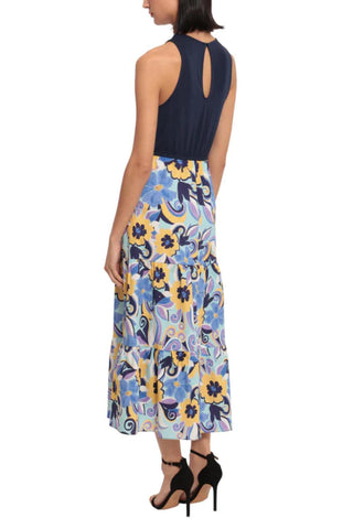 Donna Morgan - Floral Skirt & Tank Contrast Dress