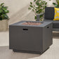 33" Outdoor Iron Square Propane Fire Pit - Brushed Brown