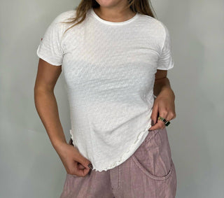 Free People - Blusa de manga curta Pointelle Be My Baby