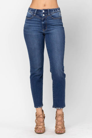 Judy Blue - Calça jeans slim fit com jugo frontal e cintura alta