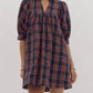 Entro - Plaid High Neck Dress