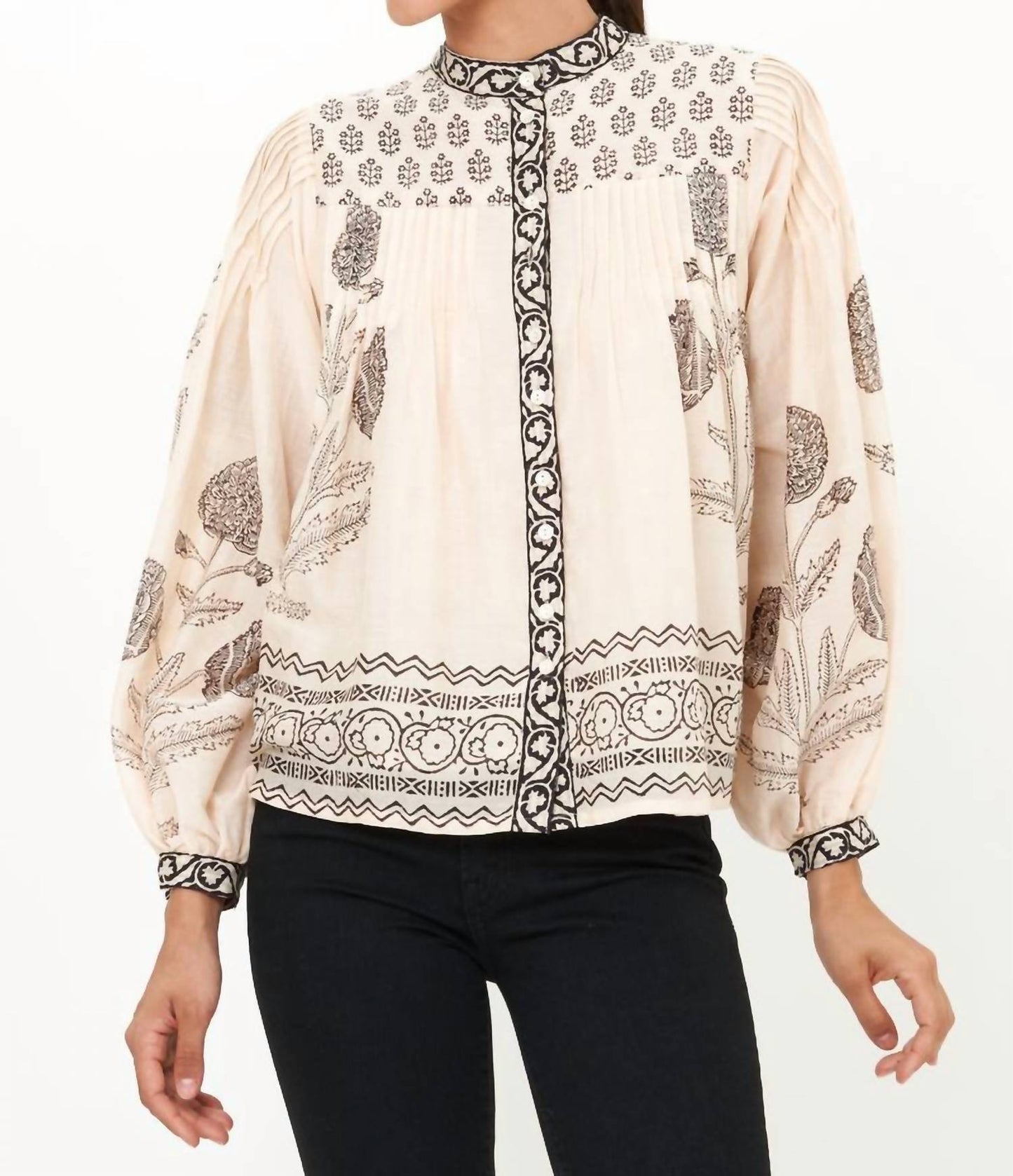 Oliphant - Mandarin Pintuck Blouse