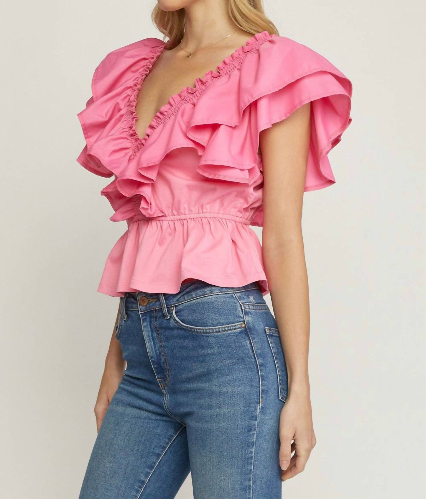 Entro - Ruffled Peplum Top