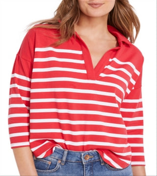 Camiseta Deluxe Listrada Vineyard Vines Tamanho Vermelho