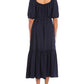 Vestido midi de coquetel Karen Kane feminino, azul, com ajuste evasê