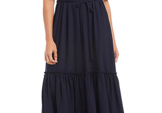 Vestido midi de coquetel Karen Kane feminino, azul, com ajuste evasê