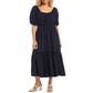 Vestido midi de coquetel Karen Kane feminino, azul, com ajuste evasê
