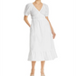 Vestido midi de popeline com mangas bufantes da Vineyard Vines