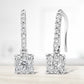 14K White 1/2 Cttw Round Diamond Halo Dangle Hook Earring - (H-I Color, SI2-I1 Clarity)