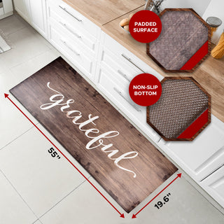 Oversized Cushioned Anti-Fatigue Kitchen Mat (Grateful)